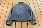 Vintage Y2K St. John's Bay Faux Fur Denim Jean Trucker Jacket Women's M / 2000s Fall Outerwear / Fall Jacket / Fur Lined