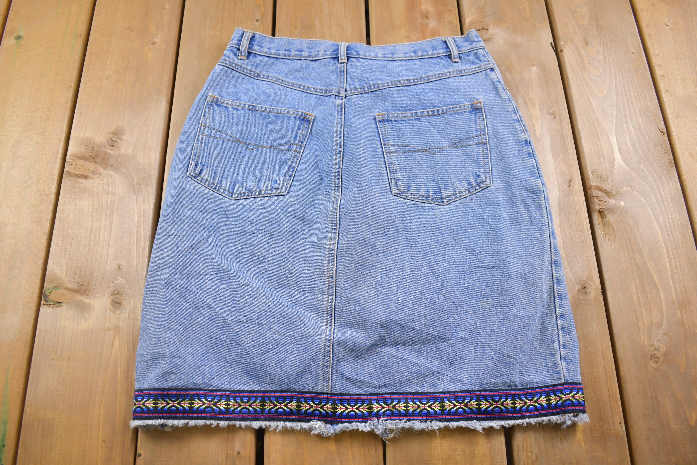 Vintage 1990's Adriana Sport Jean Skirt 30 Inch Waist 21 Inches Long