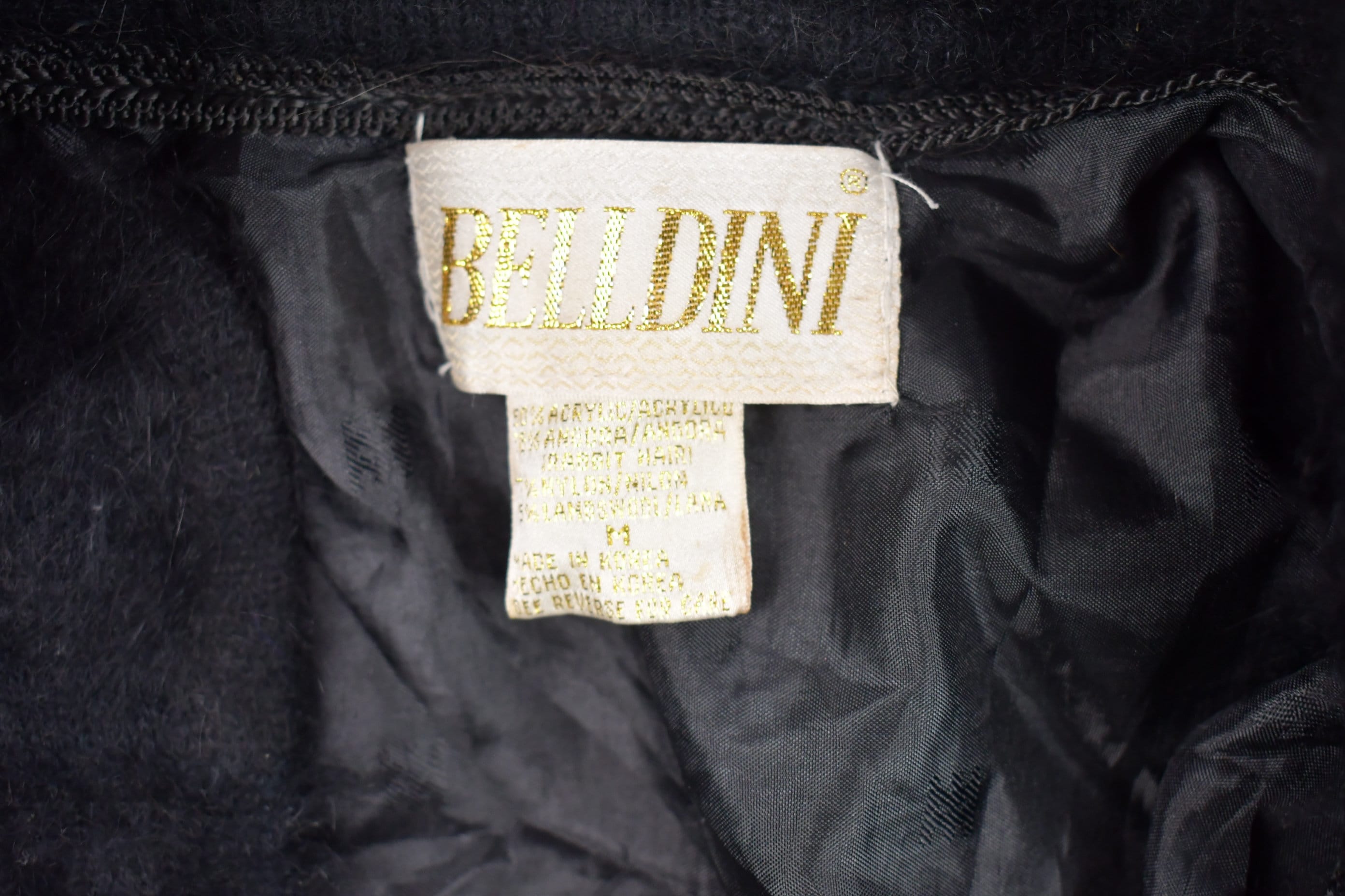 Vintage 1990s Belldini Women's Angora Fur Button Up Top