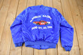 Vintage 1990s Plambeck Racing Rapid City Dunbrooke Pla-jac Snap Button Satin Jacket Made In USA