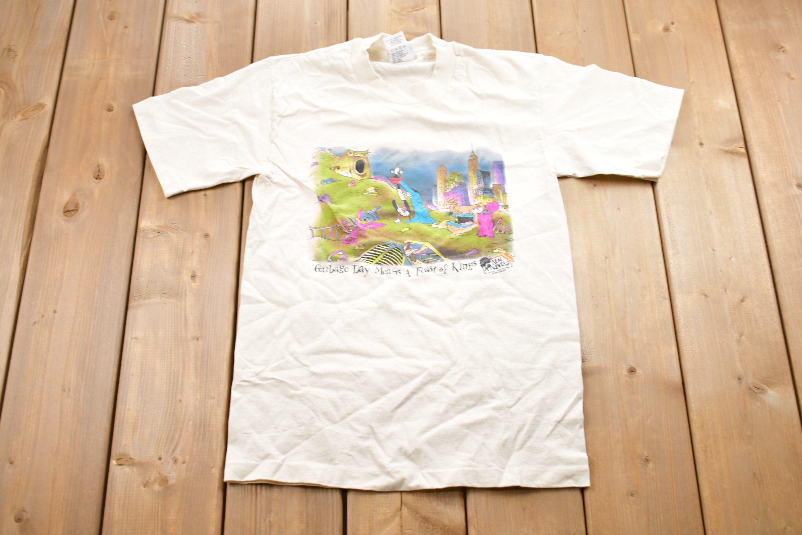 Vintage 1995 Garbage Monsters Garbage Day Graphic T-Shirt