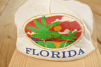 Vintage 1980s Florida Happy Camper Peninsula Snapback Hat /