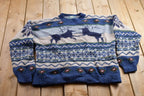 Vintage 1990s Woolrich Hand Knitted Winter Theme Crewneck Sweater