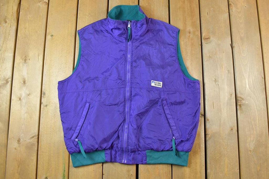Vintage 1990s Sierra Designs Mid Weight Fleece Lined Windbreaker Spring Jacket Vest