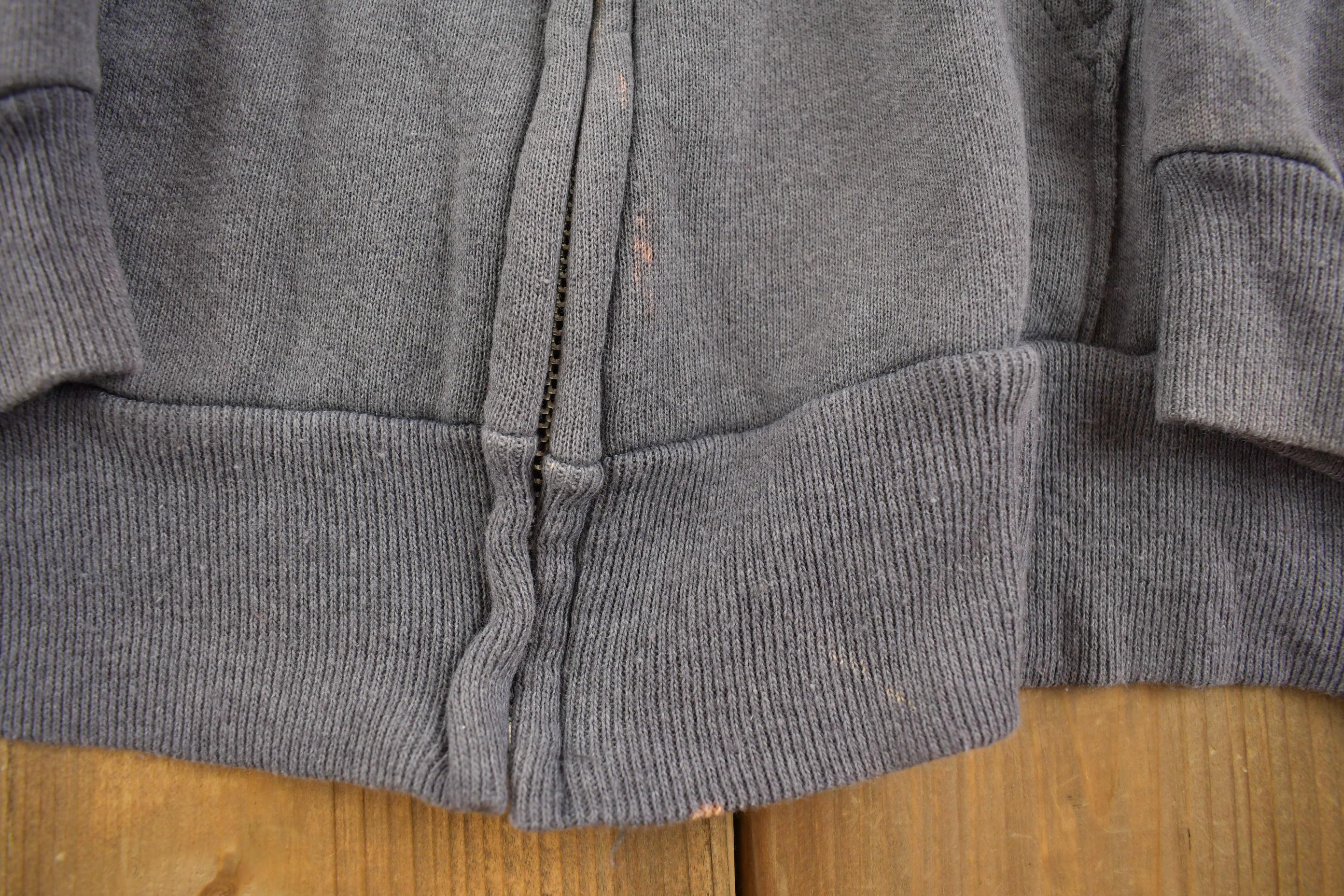 Vintage 1990s Hanes Blank Zip-Up Hoodie Made In USA