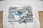 Vintage 1990s Ohio Winter Theme Crewneck Sweatshirt / 90s Crewneck / Streetwear / Cute Sweater