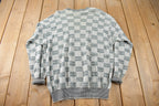 Vintage 1990s Pronto-Uomo Checkered Knit Crewneck Sweater Size L Made In Italy