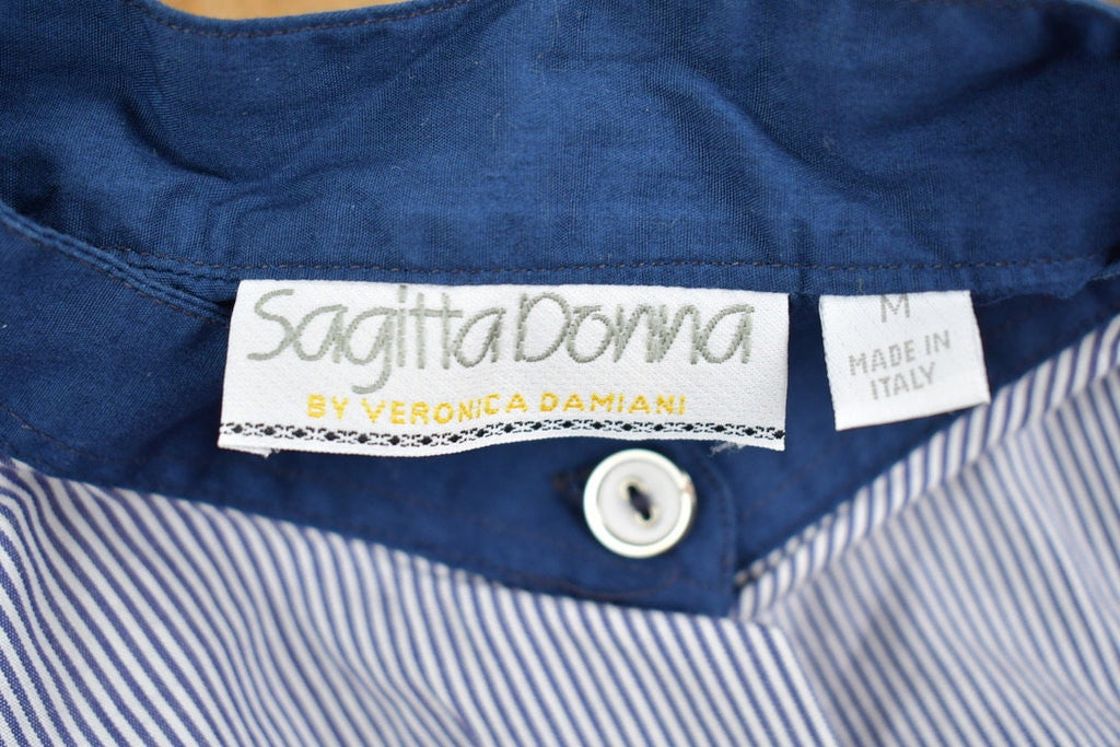 Vintage 1990s Mandarin Collar Button Up Short Sleeve Shirt