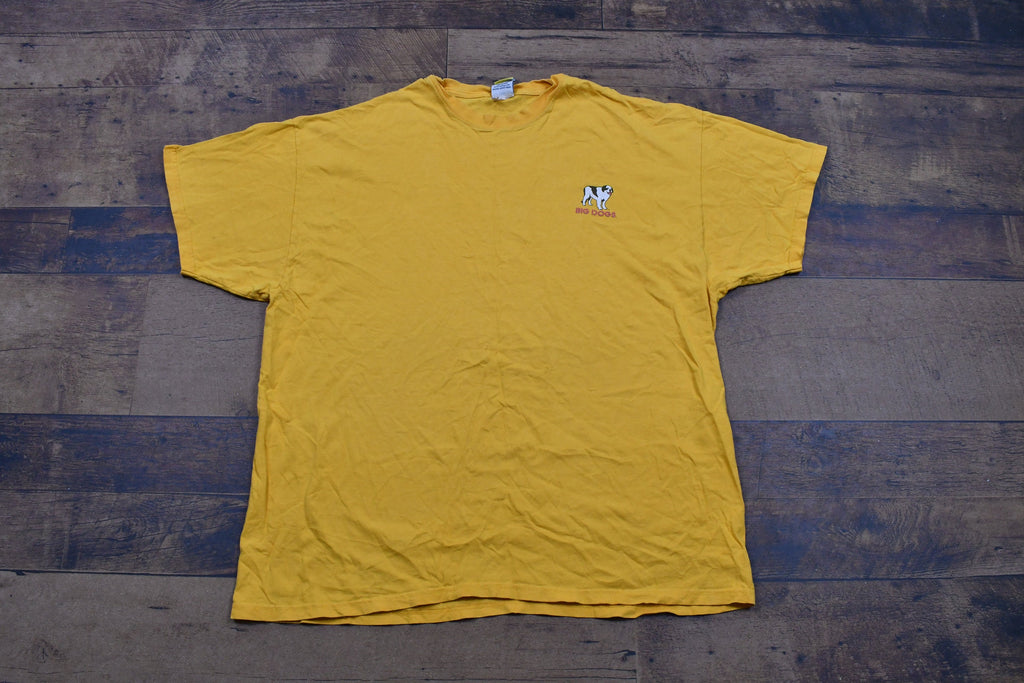 Vintage 2000 Big Dogs Yellow "Bite Me" T-Shirt
