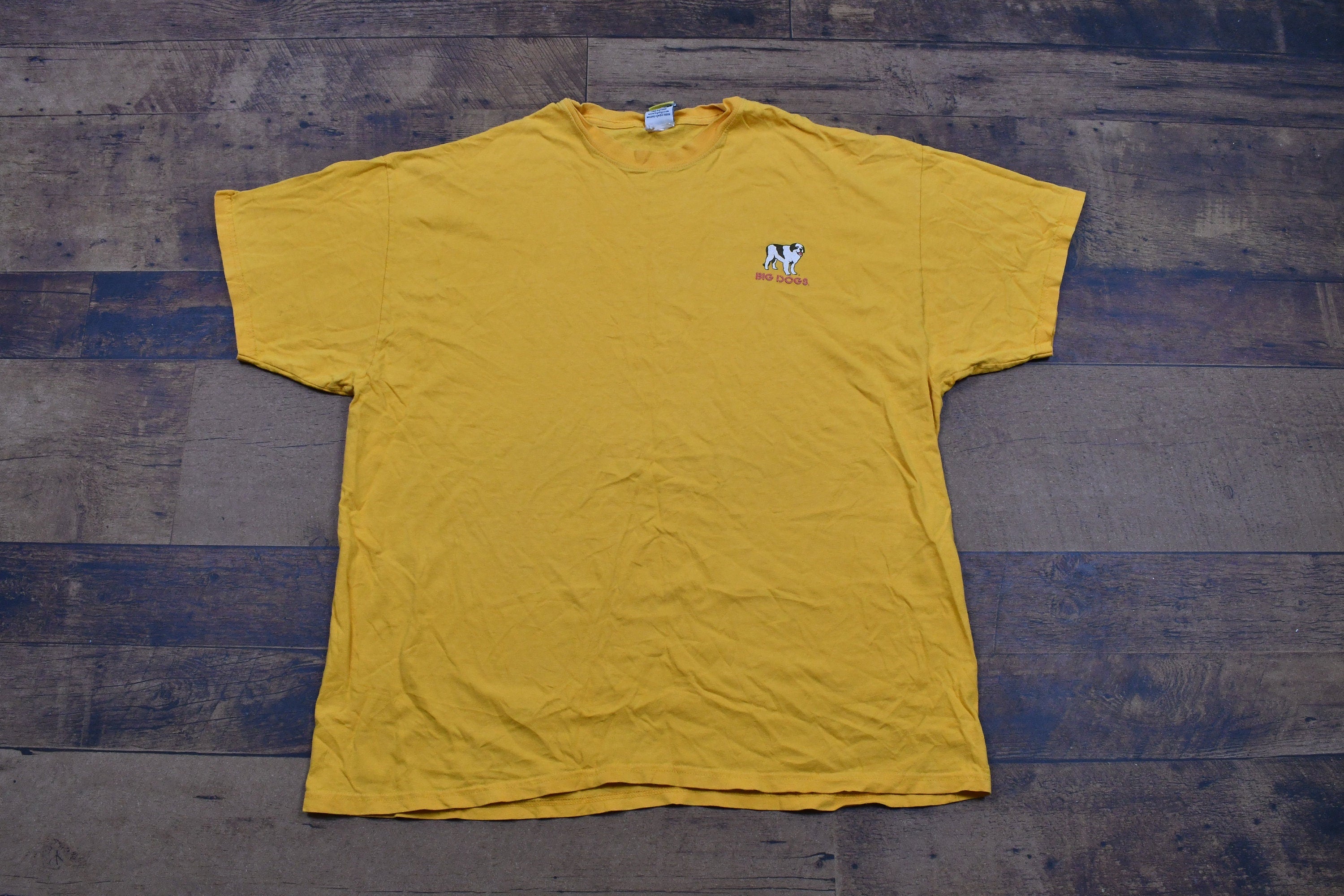 Vintage 2000 Big Dogs Yellow "Bite Me" T-Shirt