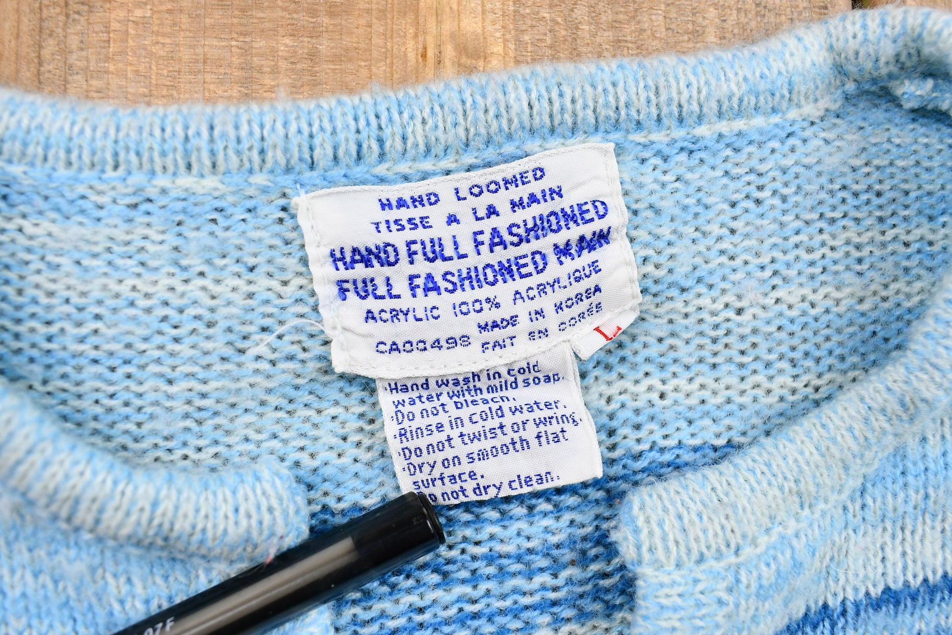 Vintage Late 1960s Hand Loomed Bell-Sleeve Knit Sweater