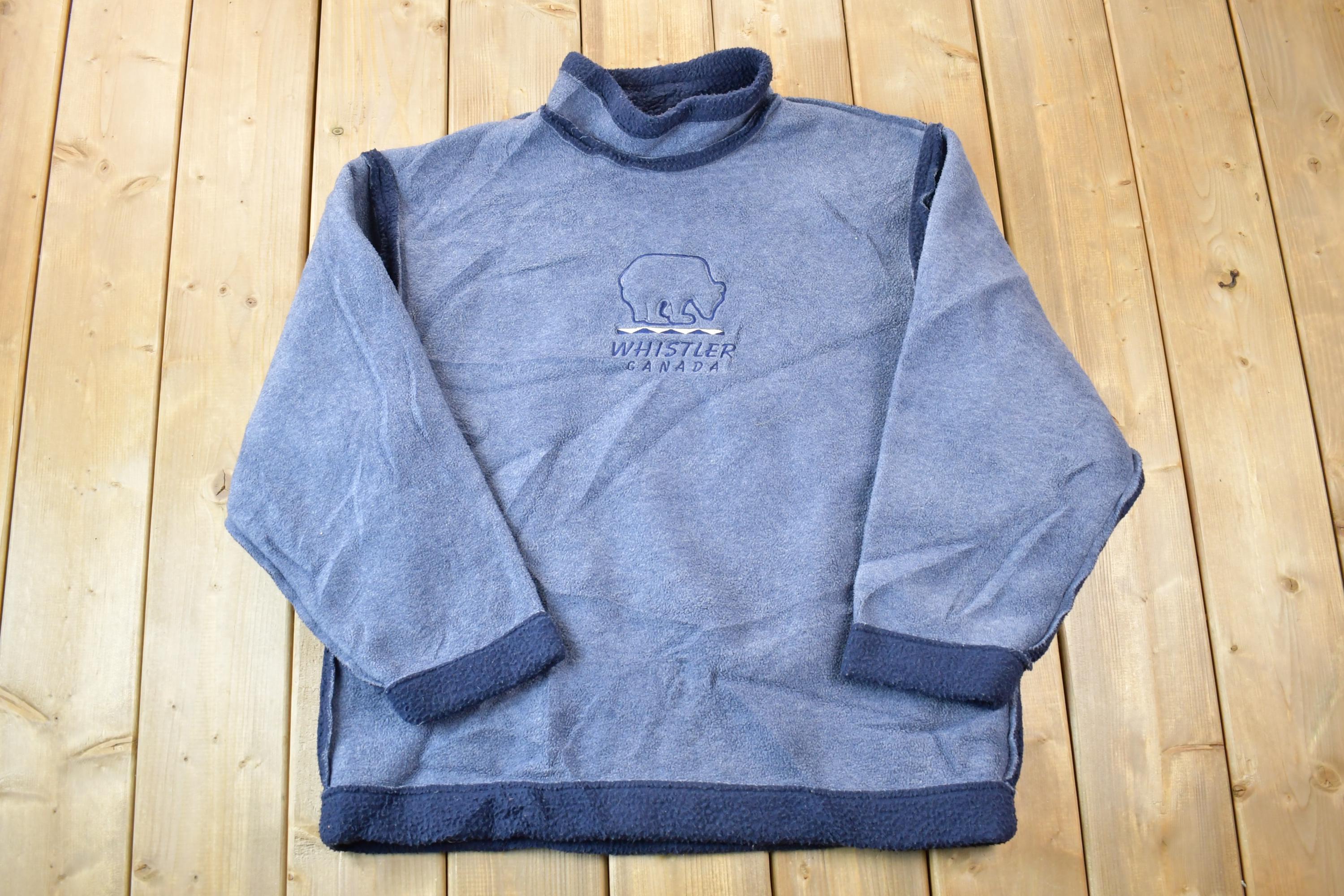 Vintage 1990s Whistler Canada Polar Bear Super Heavy Mock Neck Sweatshirt
