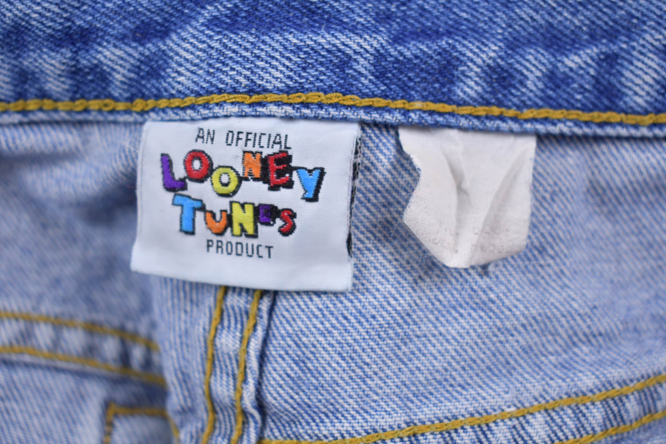 Vintage 1990s Looney Tunes Tweety Bird Jean Short Shorts 30 x 2