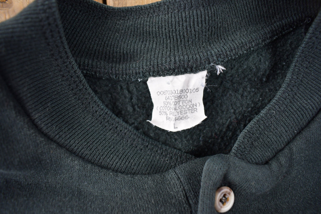 Vintage 1990s Hart & Shelby Video Plus Embroidered Henley Sweatshirt Size L