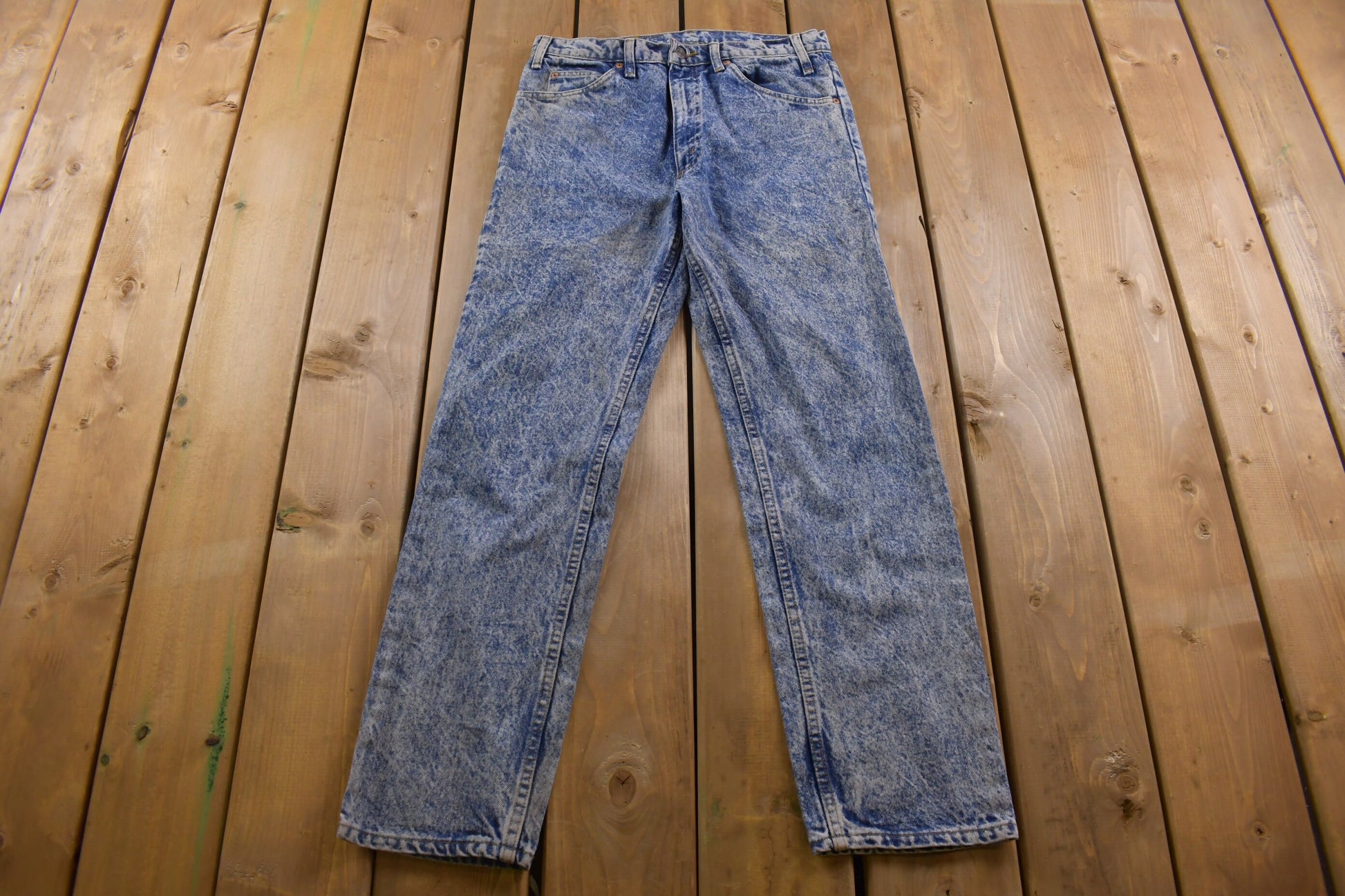 Vintage 1970s Levi's Orange Tab Acid Wash Jeans Size 30 x 29