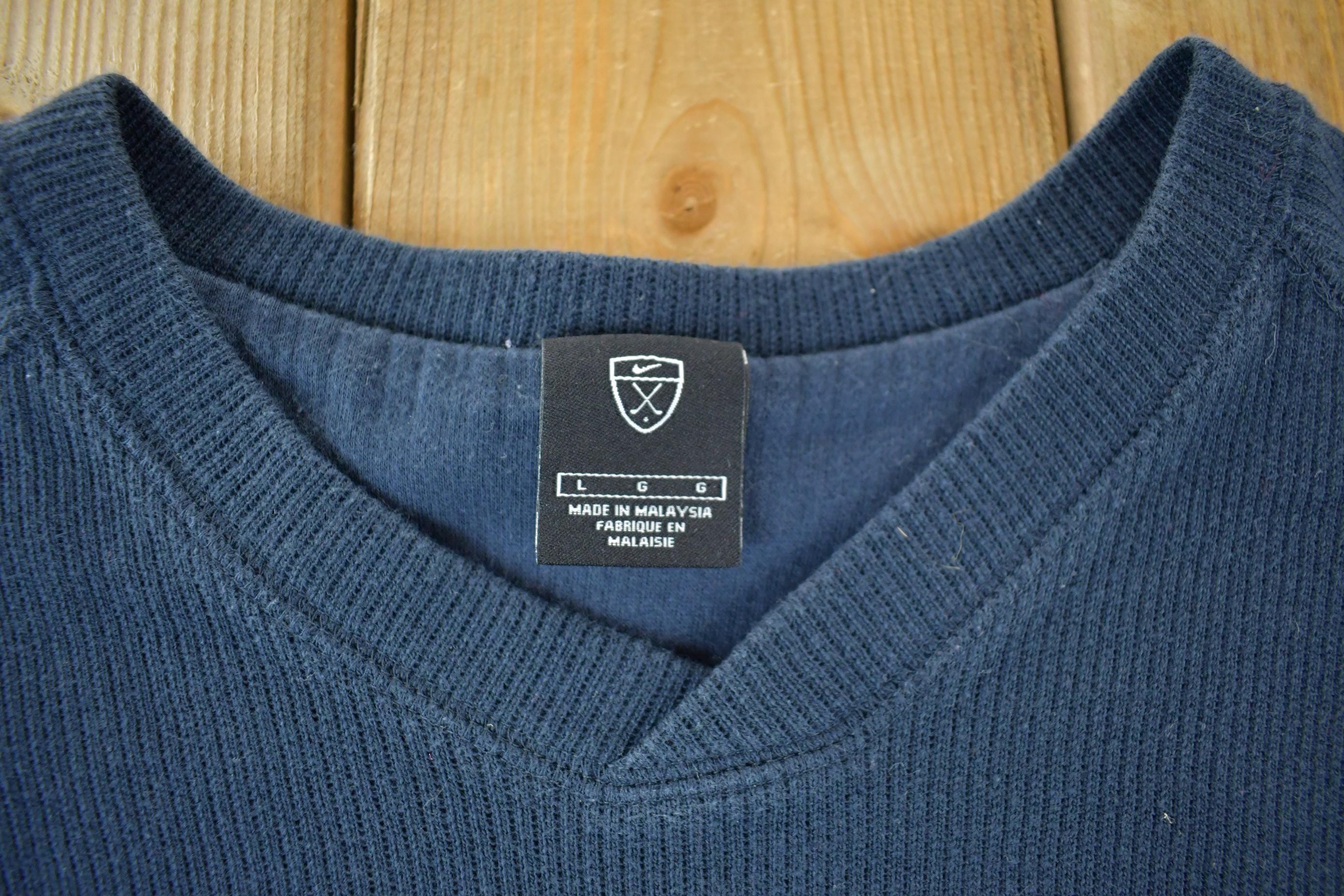 Vintage 1990s Nike Golf Knit V Neck Sweater Men's Large