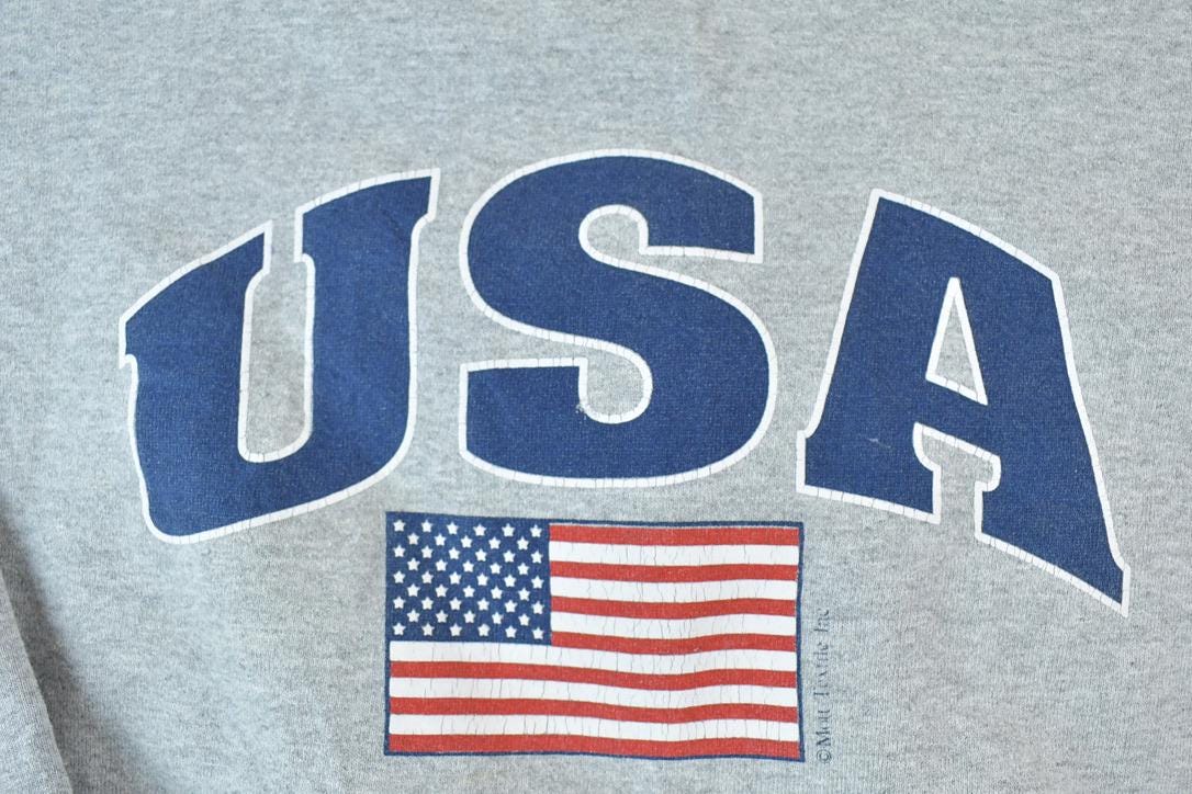 Vintage 1990s USA American Flag Crewneck Sweatshirt