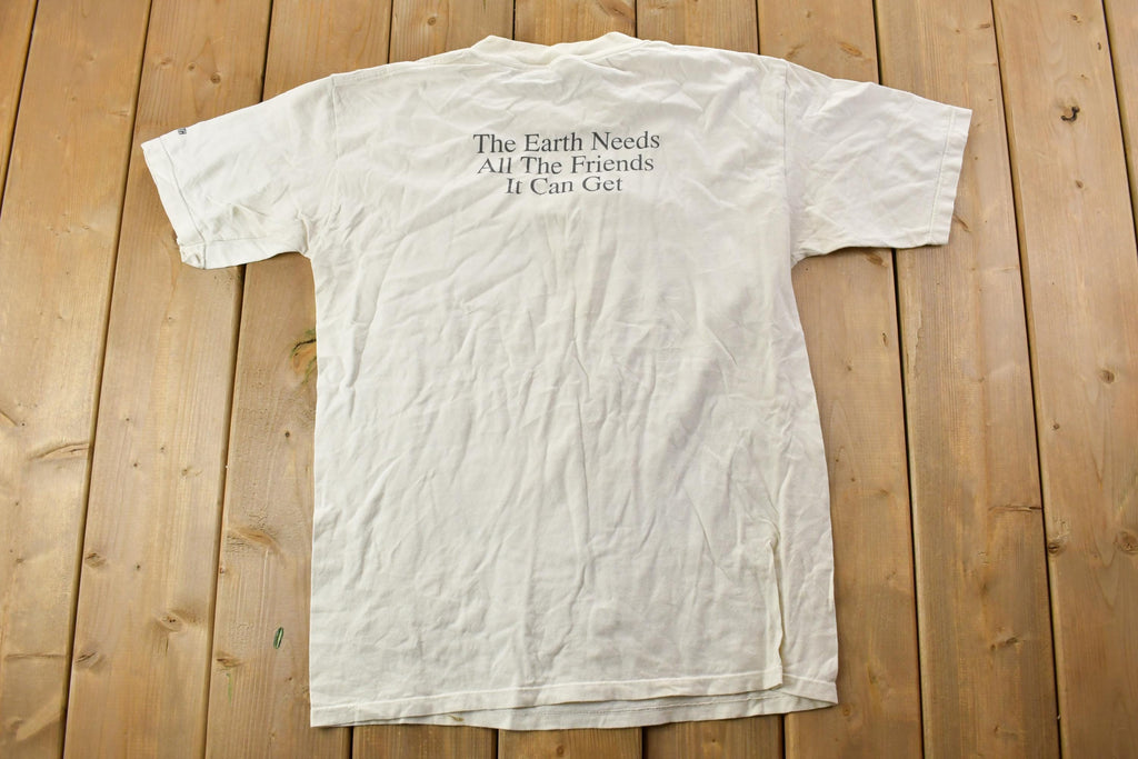 Vintage 1990s Friends Of The Earth Tiger Theme Graphic T-Shirt
