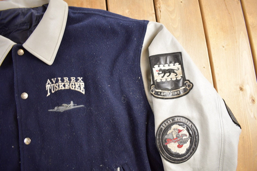 Vintage Y2K Avirex Reversible Leather Varsity Jacket