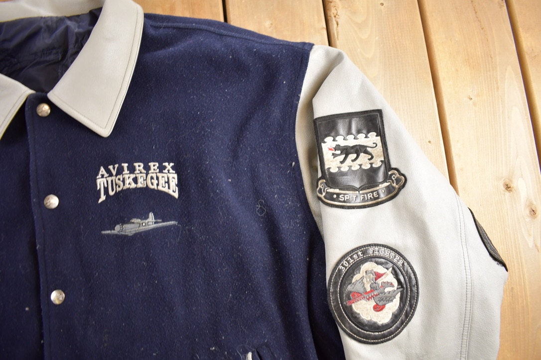 Vintage Y2K Avirex Reversible Leather Varsity Jacket