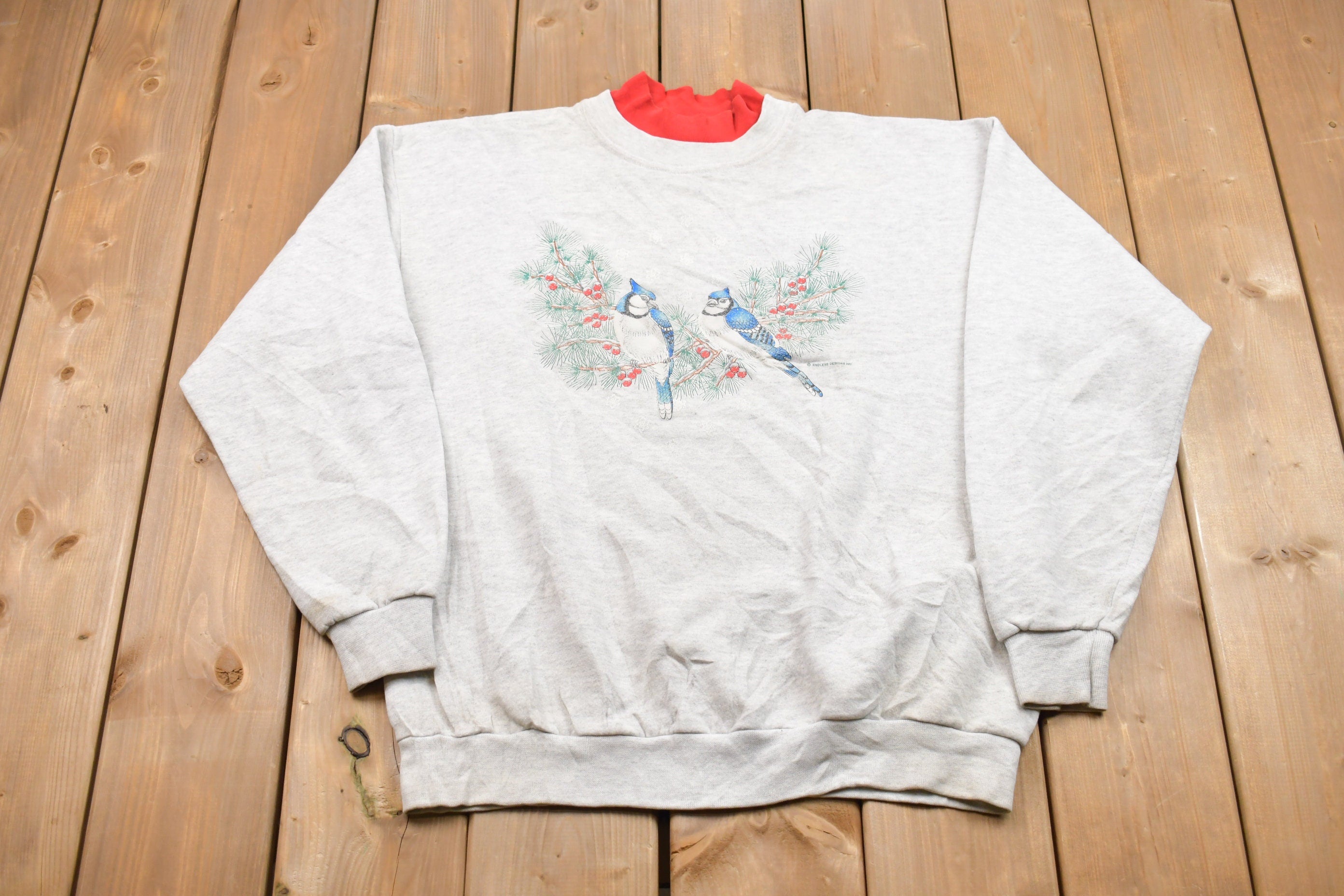 Vintage 1990s J. Macinally Crewneck Blue Jay Sweatshirt