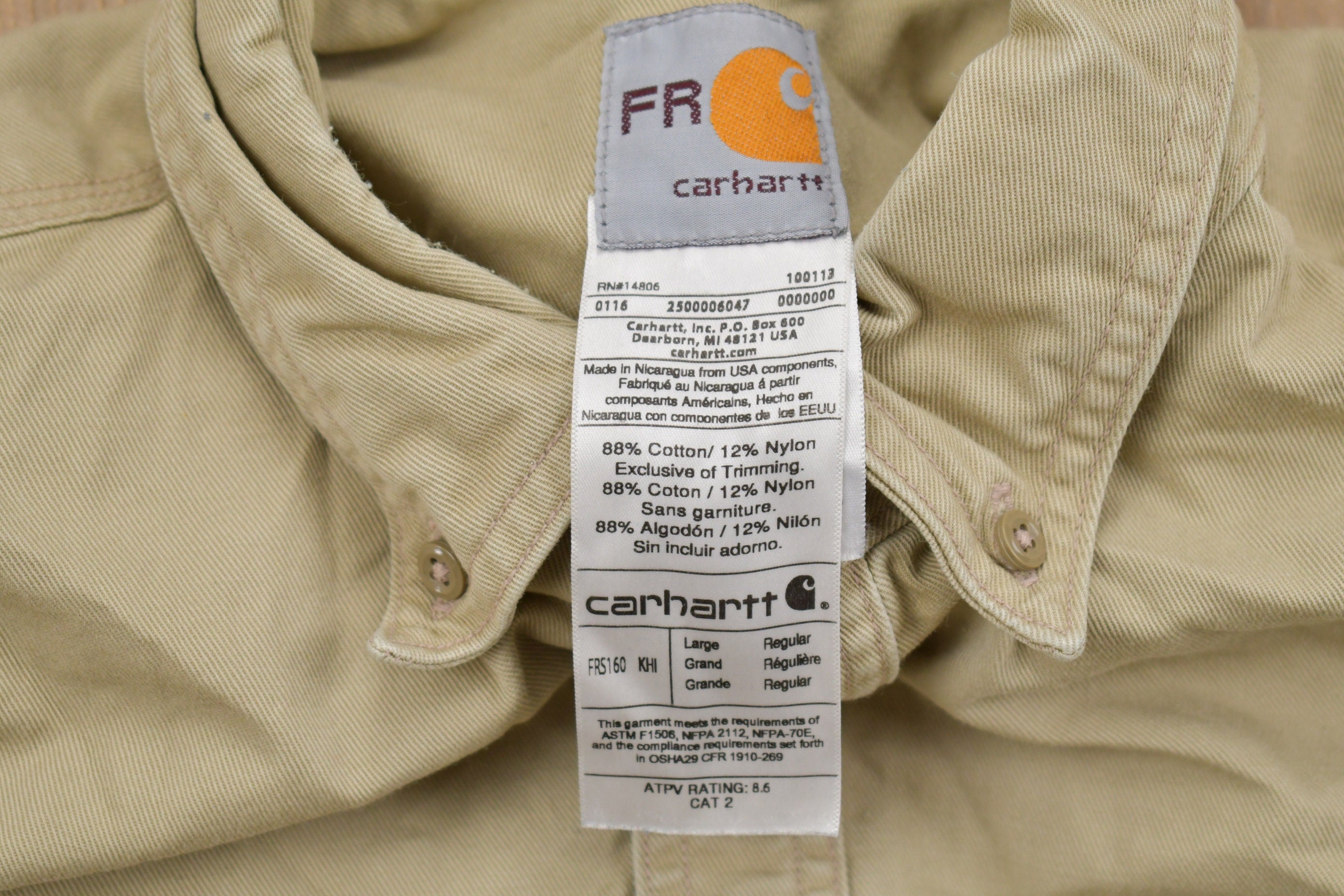Vintage Y2K Carhartt Flame Resistant Button Up Shirt