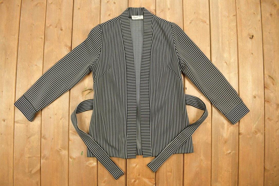 Vintage 1960s Elegant Miss of California Striped Housecoat
