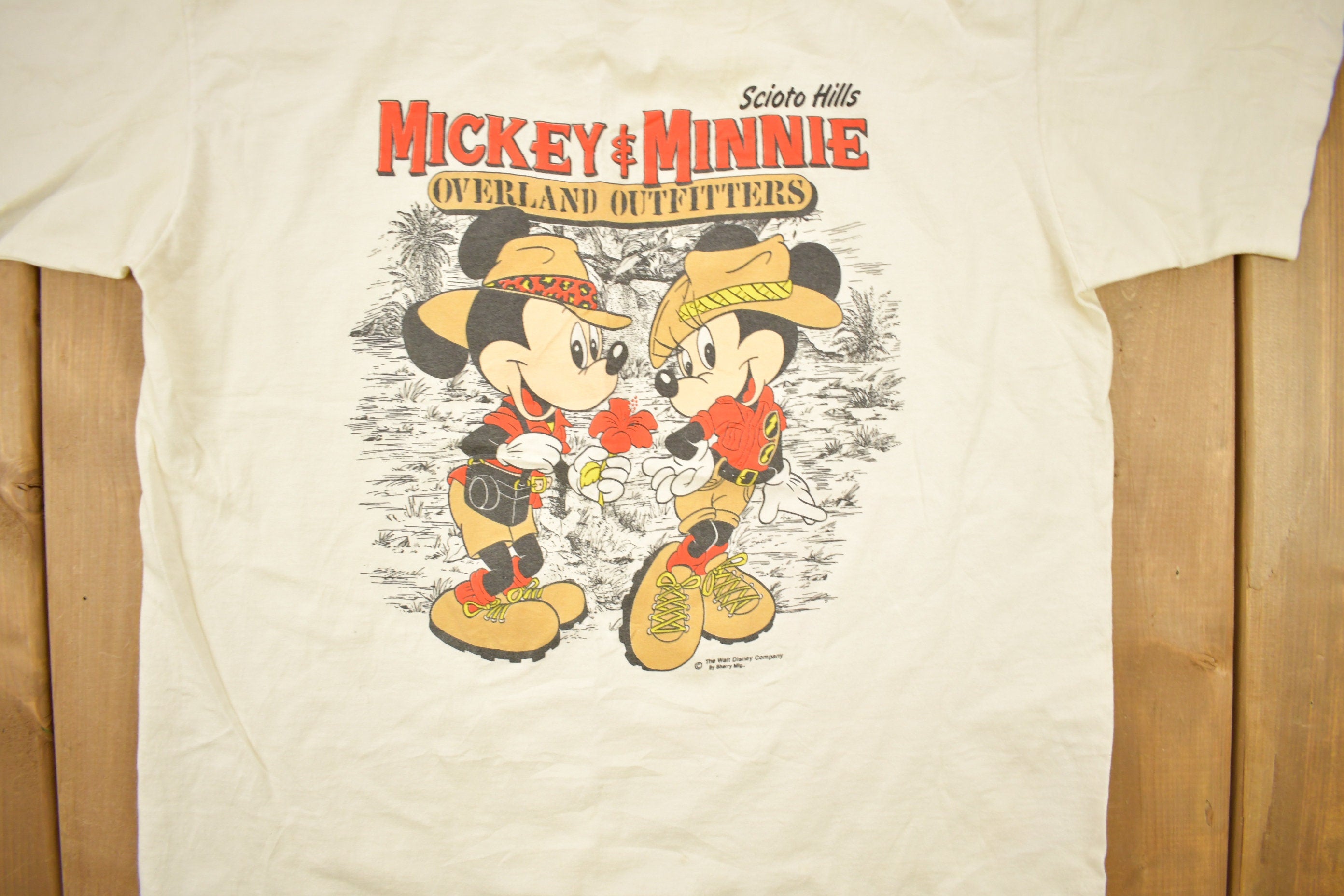 Vintage 1980s Mickey & Minnie Mouse Overland Outfitters Scioto Hills Graphic T-Shirt