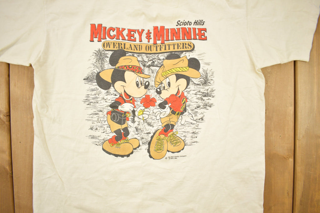 Vintage 1980s Mickey & Minnie Mouse Overland Outfitters Scioto Hills Graphic T-Shirt / 90s Graphic Tee / Made In USA / Single Stitch