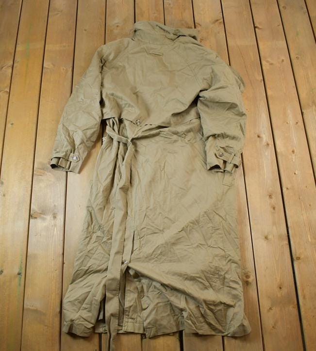 Vintage 1980s Women's Rain Full Length Trench Coat - 16 Tall