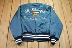 Vintage 1980s Holloway Circus Embroidered Satin Bomber Jacket