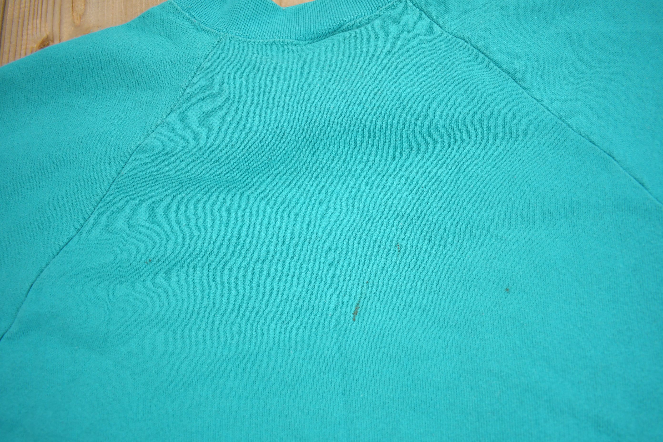 Vintage 1980s Blank Turquoise Crewneck Sweatshirt