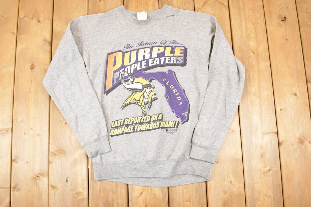 Vintage 1999 Minnesota Vikings Purple People Eaters NFL Crewneck Sweatshirt Mens M