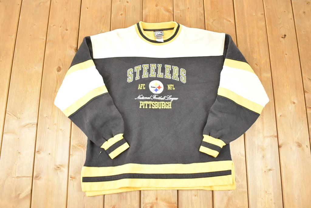 Vintage 1990s Pittsburgh Steelers Pro Player NFL Crewneck Sweatshirt Men's L