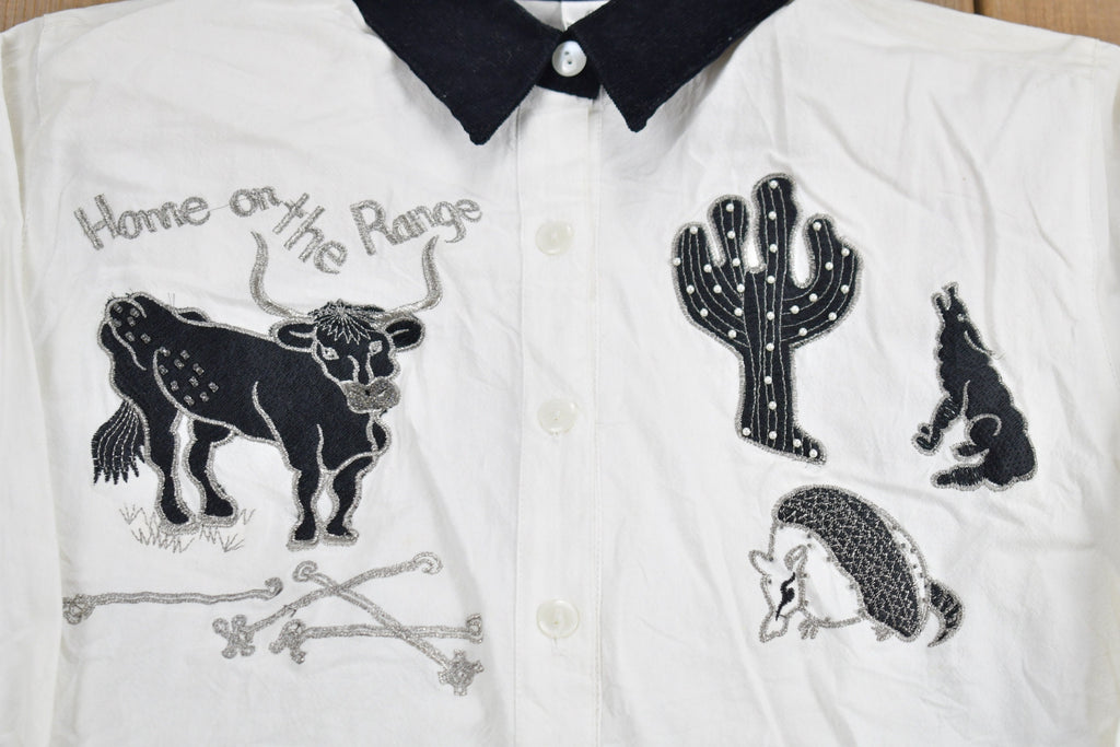 Vintage 1990s Jane Ashley Home On The Range Western Style Button Up Shirt