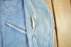 Vintage 1970s Wrangler Workwear Distressed Denim Trucker Jean Jacket XS-S