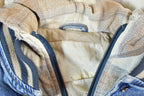 Vintage 1990s Hooded Plaid Lined Jean Jacket Made In USA