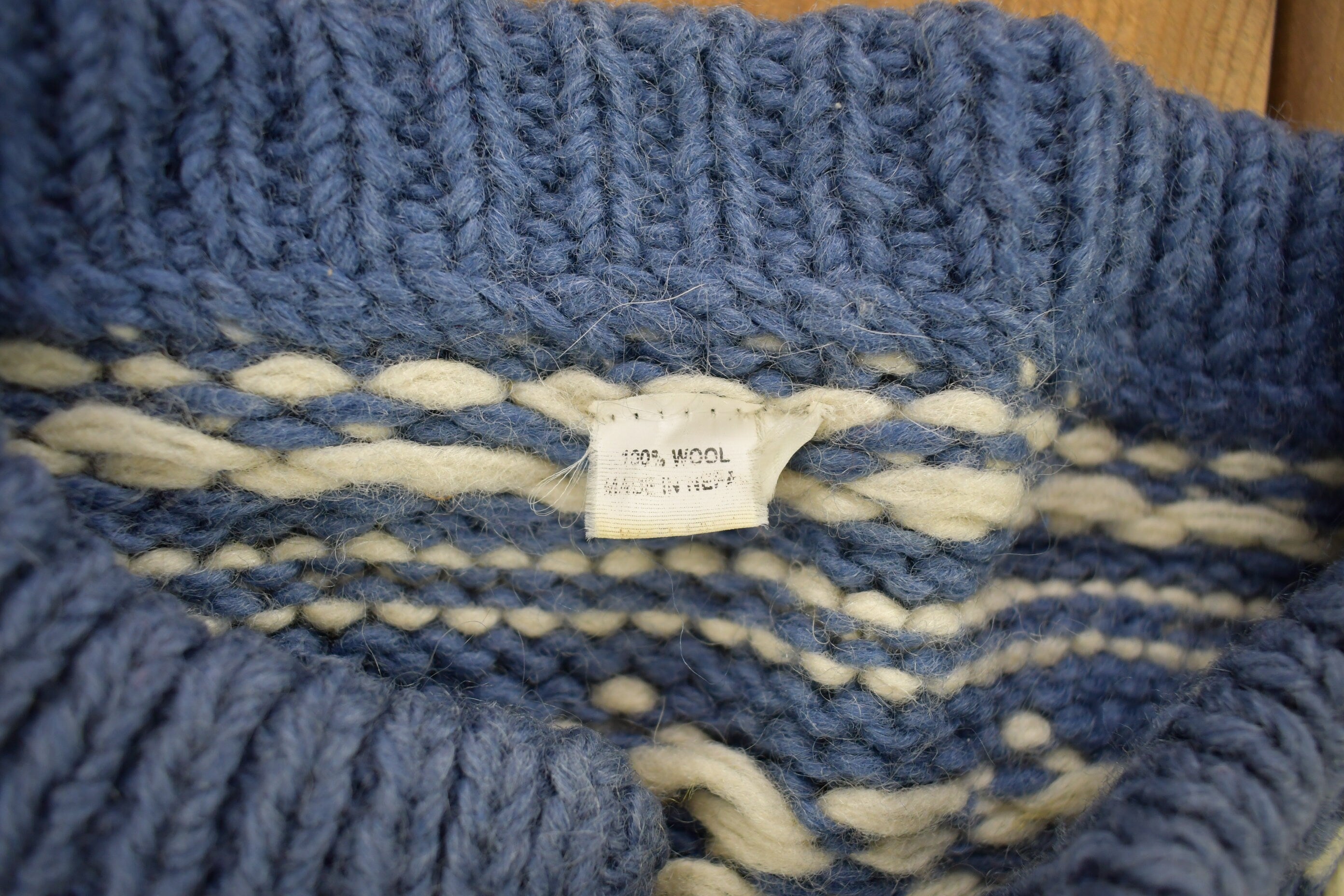 Vintage 1990s 100% Wool Henley Knit Sweater