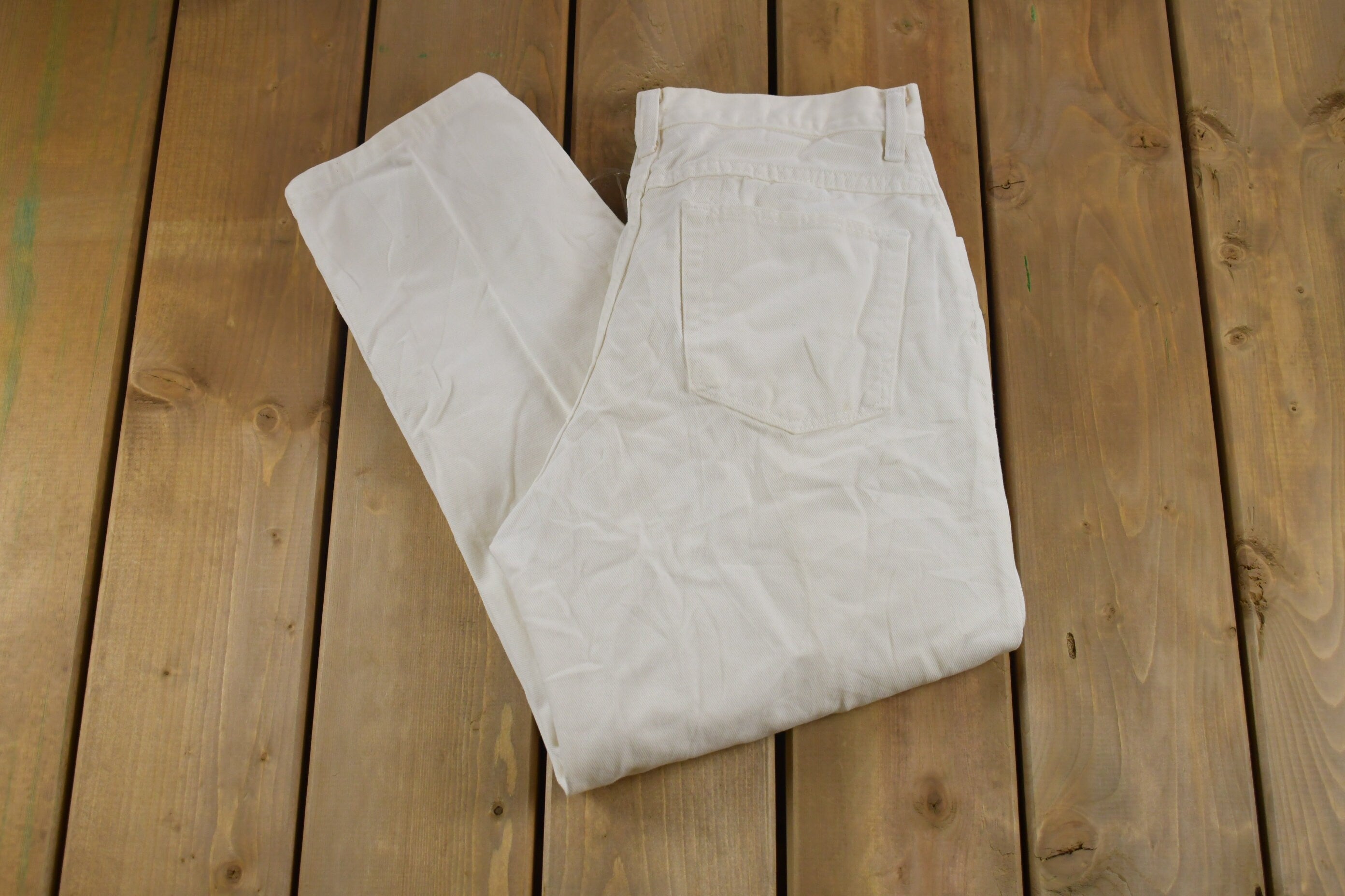 Vintage 1990s Wrangler for Women White Denim Jeans Size 30