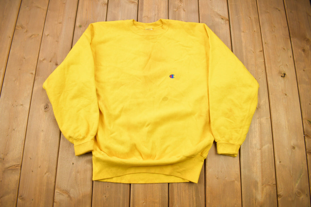 Vintage 1990s Blank Yellow Champion Reverse Weave Crewneck