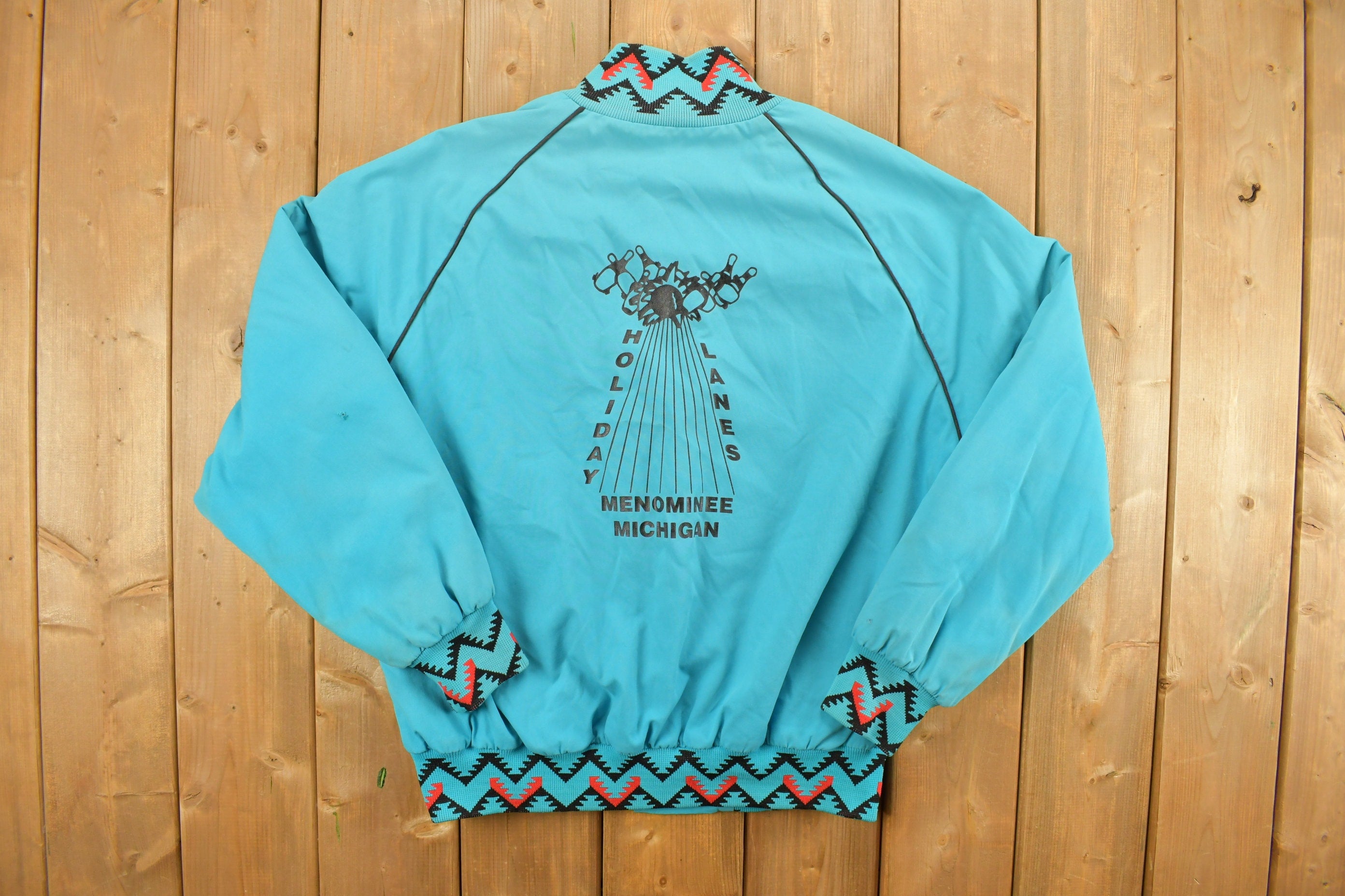 Vintage 1980s West Ark Holiday Lanes Bowling Michigan Jacket