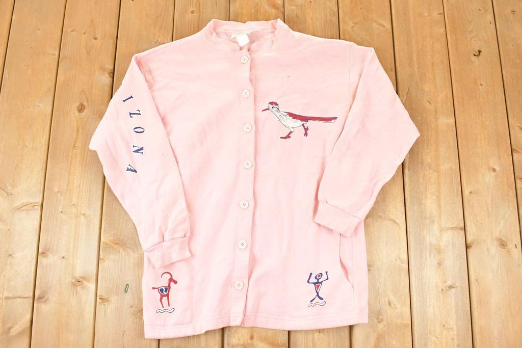 Vintage 1990s Arizona Aztec Button Up Crewneck Sweatshirt Women's L