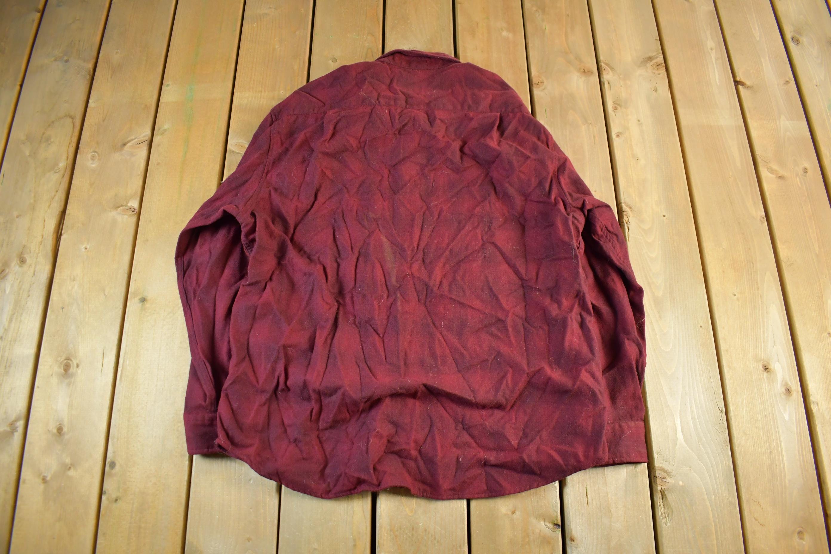 Vintage 1990s Pendleton Wool Plaid Button Up Shirt Men's XL