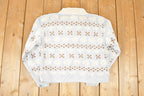 Vintage 1990s Jantzen Petit Hand Knit Silk Blend Abstract Pattern Crewneck Sweater Women's M Boxy