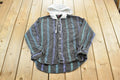 Vintage 1990s Impulse Hooded Striped Flannel Button Up Shirt Mens  1990s Button Up  Vintage Flannel  Plaid Shirt  Button Down
