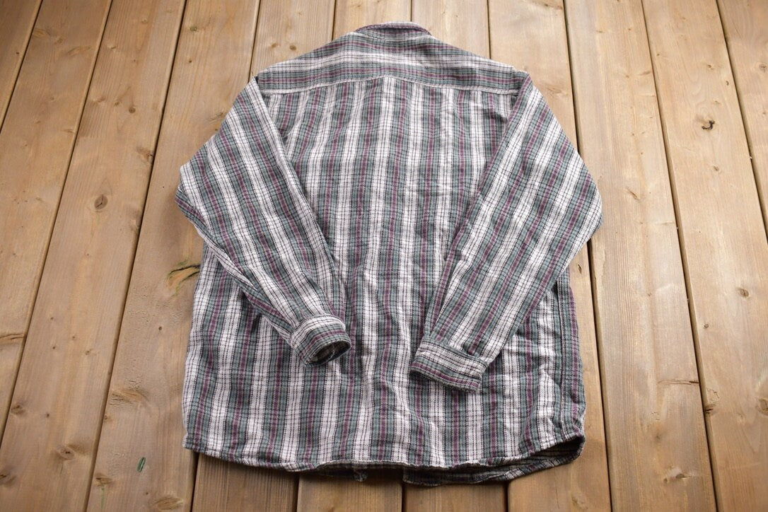 Vintage 1990s Plaid Flannel Button Up Shirt