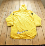 Vintage 1990s Nike Long Yellow Embroidered Jacket Big Swoosh