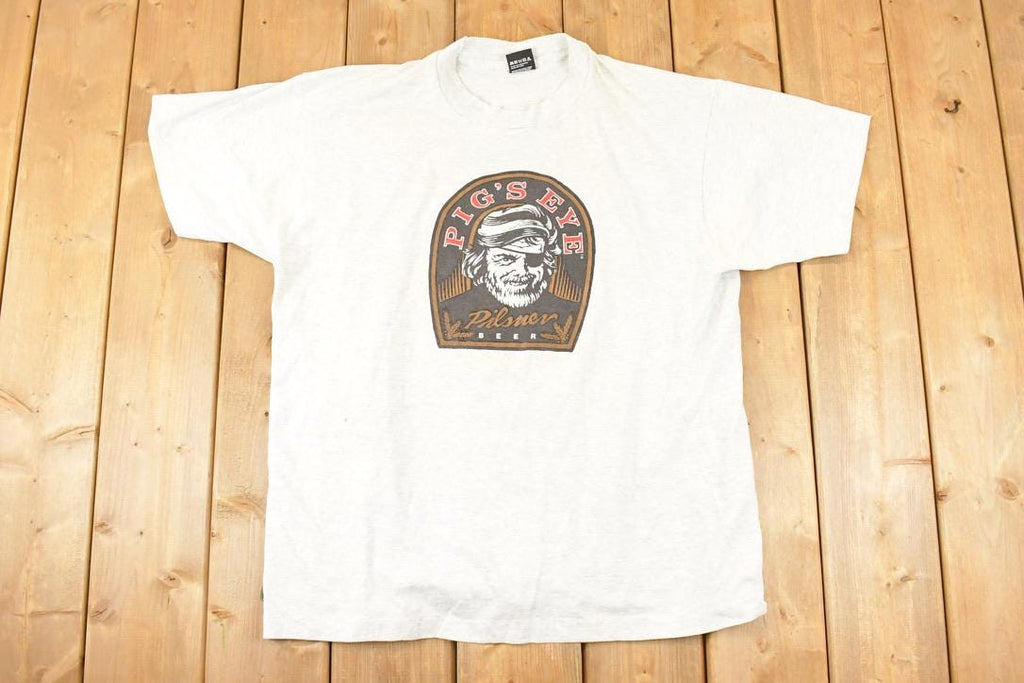 Vintage 1990s Pig's Eye Pilsner Souvenir Travel T-Shirt Men's XL