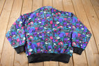 Vintage 1990s Cabin Creek All Over Print Zip Up Fleece Sweater Size S