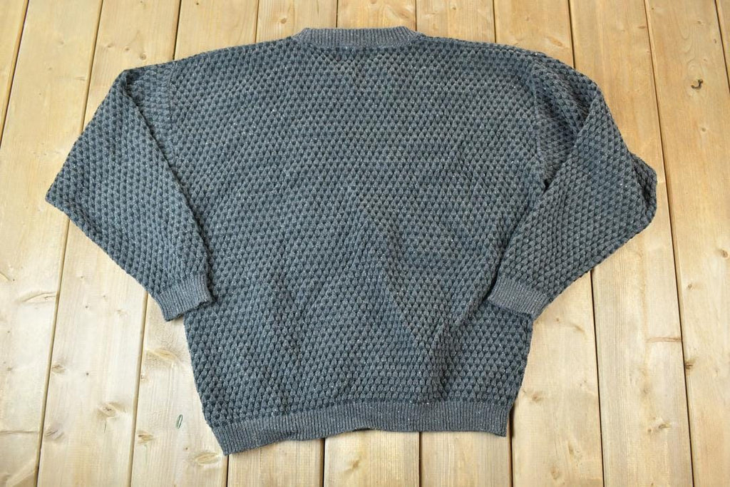 Vintage 1990s Peconic Bay Traders Knit Abstract Pattern Crewneck Sweater